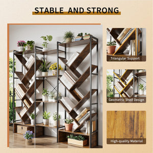 5-Tier Tree Bookshelf with 24 Open Shelves