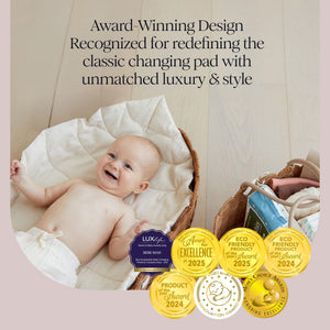 Scalloped Rattan Baby Changing Basket with Accessories
