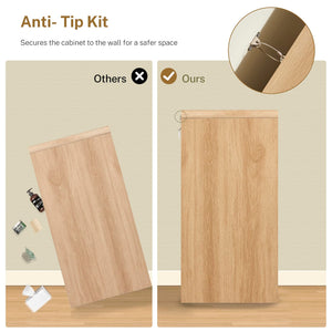 55-Inch 6-Drawer Dresser – Natural Wood Finish