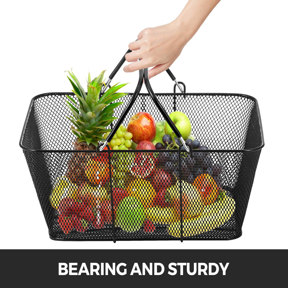Metal Shopping Baskets with Handles – Set of 12