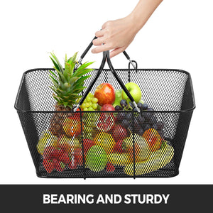 Metal Shopping Baskets with Handles – Set of 12