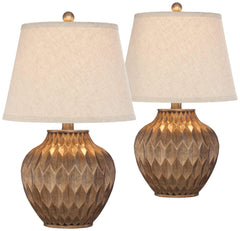 Bronze Urn Accent Table Lamp with Drum Shade