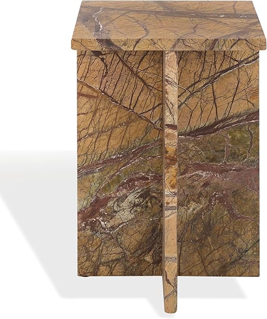 Square Marble Accent Table – Solid Stone Side Table