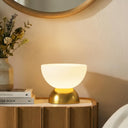 Lamina LED Table Lamp - Dimmable Mini Desk Lamp with Glass Shade, Gold