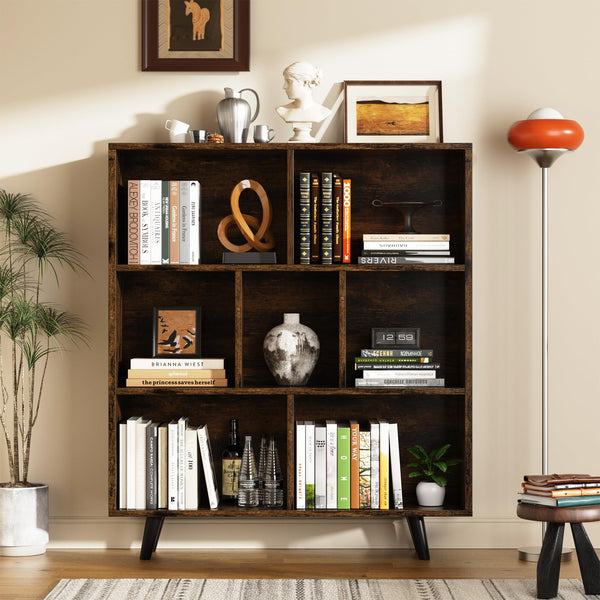 3-Tier Open Bookcase with Metal Legs