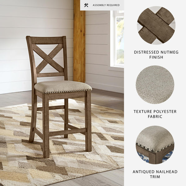 Upholstered Counter Height Barstool Set of 2