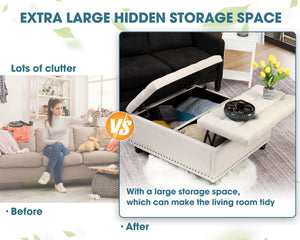 Large Square Storage Ottoman with Lift Top