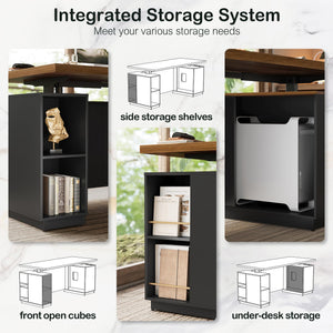 71-Inch Electric Standing Desk with File Cabinets & Storage