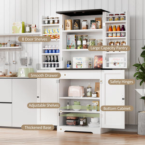 6-Tier Pantry Storage Cabinet with Barn Doors