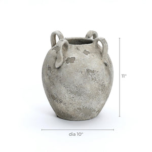 Rustic Terracotta Ceramic Vase with Handles