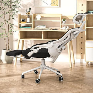 Ergonomic Office Chair with Footrest & Reclining Mesh Back