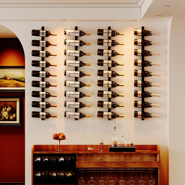 Wall-Mounted Metal Wine Rack – 9, 12, 24 & 36 Bottle Organizer
