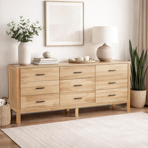 9-Drawer Mango Wood Dresser