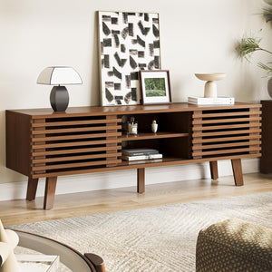 Living Room Table Set with Coffee Table, TV Stand & End Tables – Walnut