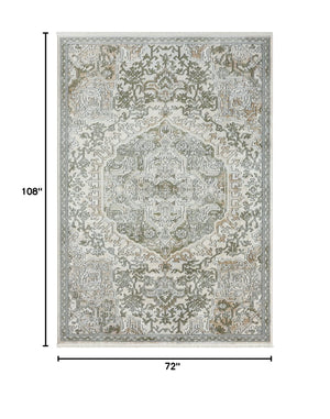 Beige & Green Vintage Area Rug