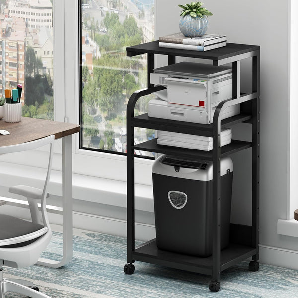 4-Tier Adjustable Printer Stand with Wheels