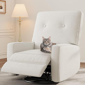 Swivel Rocking Glider Recliner Chair with Adjustable Backrest & Footrest