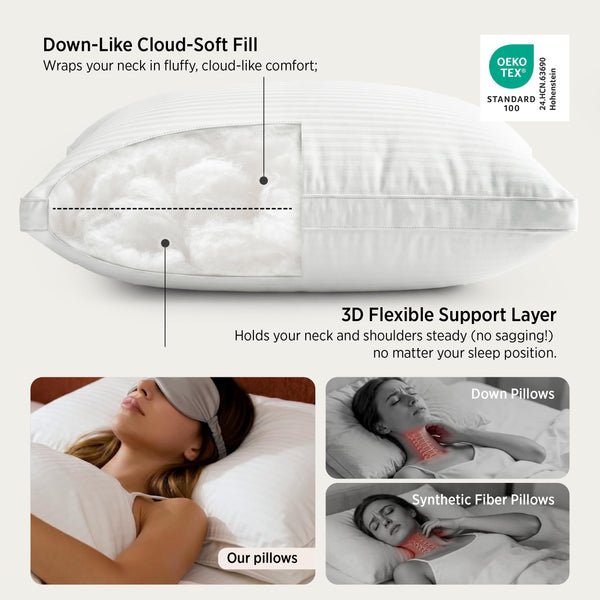 Hotel Quality Bed Pillows Set of 2