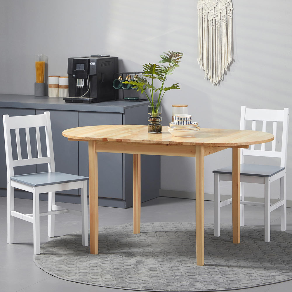 Drop Leaf Dining Table – Solid Wood, Seats 4–6