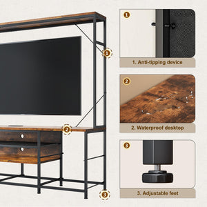 55" TV Stand with LED Lights & Power Outlets