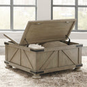 Farmhouse Square Lift-Top Coffee Table with Storage