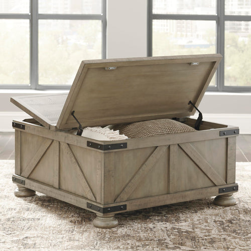 Farmhouse Square Lift-Top Coffee Table with Storage