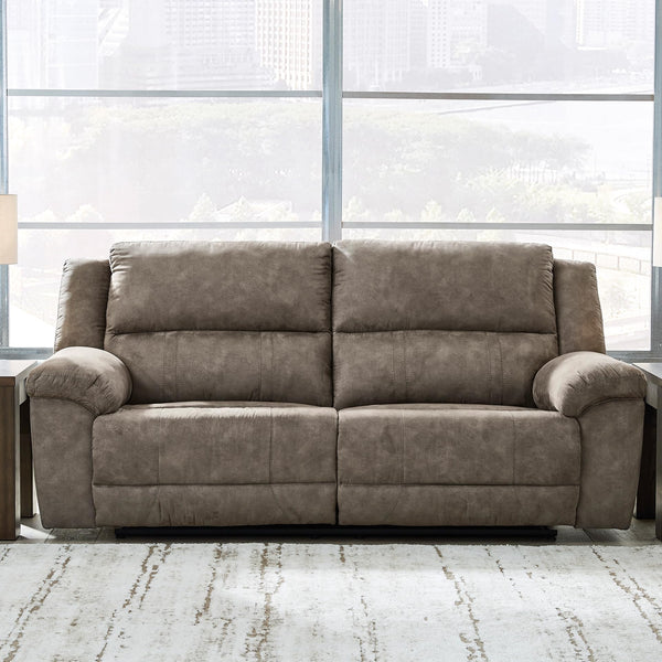 Grey Faux Leather Reclining Sofa