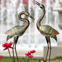 Metal Crane Garden Statues – Outdoor Heron Sculptures