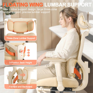 Ergonomic Office Chair with Footrest & 4D Arms
