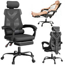 Mesh Office Chair with Footrest & Reclining High Back