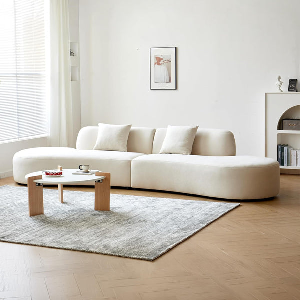 132" Curved Velvet Sofa – 6 Seater Half Moon Couch