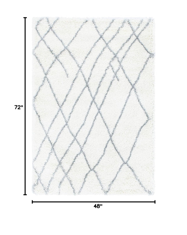 Soft Touch Shag Area Rug – Abstract Moroccan Pattern, 4x6