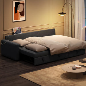 L-Shaped Sleeper Sectional Sofa with Pull-Out Bed, Storage & USB Charging