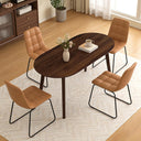 63" Oval Dining Table for 4–6 – Mid-Century Modern with Solid Wood Legs