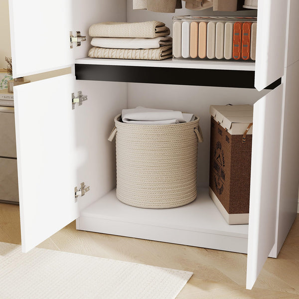 White Wardrobe Closet with Doors