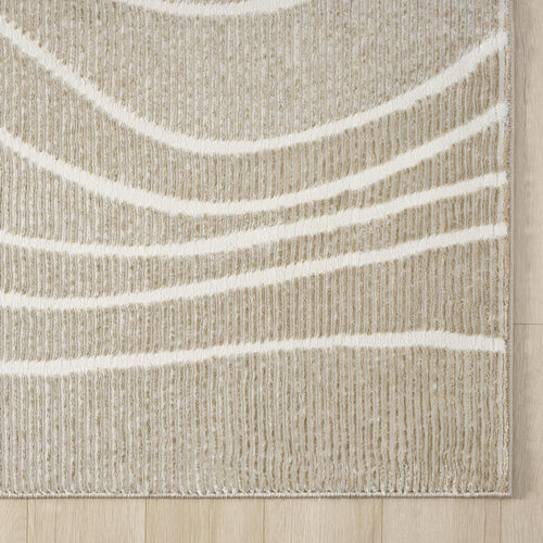 Geometric Wavy Area Rug – Cream