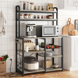 5-Tier Baker's Rack with Power Outlets & Wire Basket