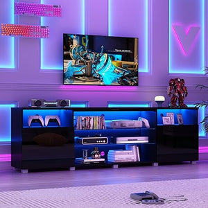 LED TV Stand with Storage Drawers & Shelves