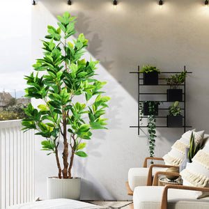 Artificial Rubber Tree 7.2ft Indoor Outdoor Plant