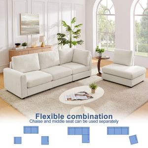 L-Shaped Sectional Sofa with Reversible Chaise