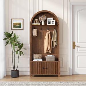 4-in-1 Hall Tree with Bench & Shoe Storage