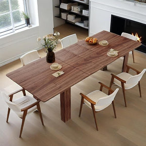 Extendable Dining Table for 6–10 People, 55" to 86", Rectangular Kitchen Table