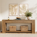 Extra Long Console Table with 2 Drawers & Open Shelf