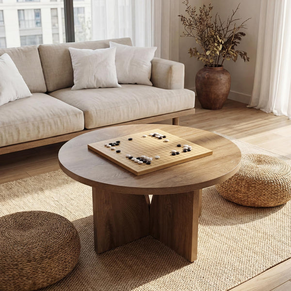 Round Coffee Table, 31.5" – Brown