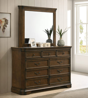 Traditional Wood Panel Bedroom Set – Antique Walnut