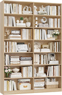 7-Tier Dual-Row Bookshelf with 14 Open Shelves