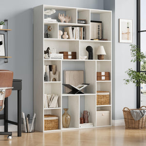 71" H Large Bookshelf with 16 Open Cube Shelves