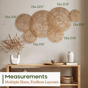 Jute Wall Hanging Basket Plates Set – Boho Woven Wall Decor
