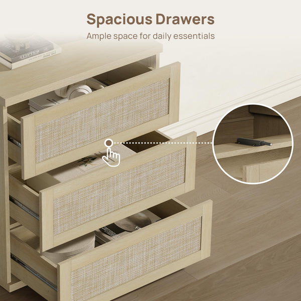 Rattan Dresser with Drawers – Modular Chest of Drawers for Bedroom