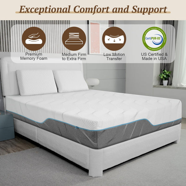 Extra Firm Memory Foam Mattress – Flippable, CertiPUR-US Certified